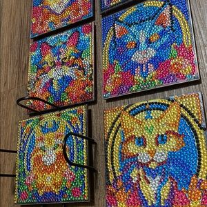 Colorful Cat Art Coasters